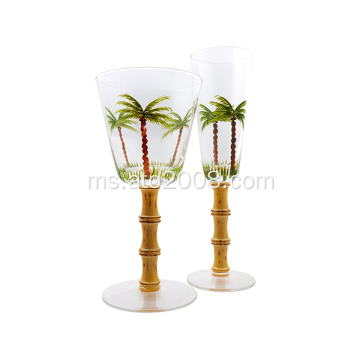 Set gelas wain pokok palma